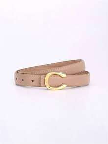 2026新款时尚设计女士真皮腰带，百搭牛仔裤腰带，简约黑色休闲裤腰带 - 彩色 - 查看 2