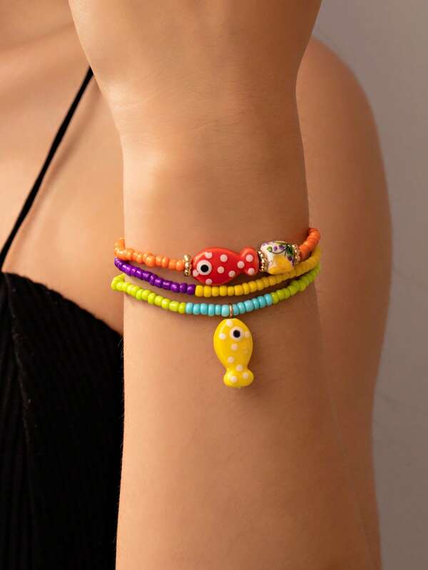 New Fashionable Cute Minimalist Fish Bracelet, Suitable For Summer Wearing And Gift For Friends