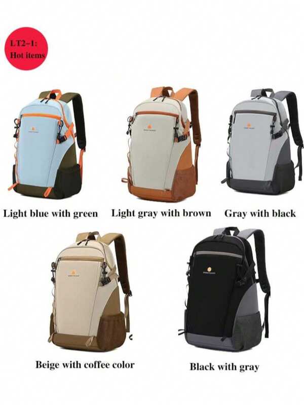 1 pièce Sac à dos léger de voyage avec doublure en polyester, anti-salissures, 1 pièce Sac à dos pour ordinateur portable , 1 pièce Sac à dos de sport en nylon pour femmes, fermeture éclair, motif à carreaux , lavage à la main - sac de randonnée et pour ordinateur portable