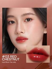 MISTINE 1.3g Chestnut Red Lip Gloss, Long-Lasting Moisturizing, High Color Payoff, Hydrating Finish, Non-Sticky, Smudge-Proof, Non-Transfer, Lightweight & Comfortable, 1pc - 03 RED CHESTNUT - View 5