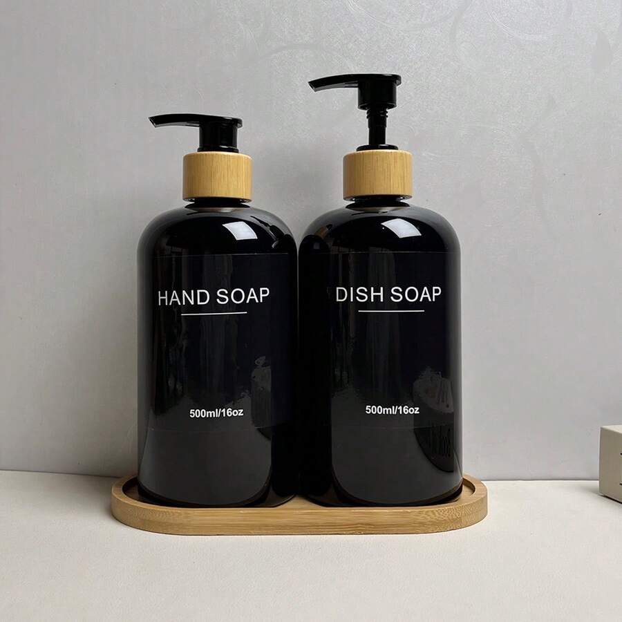 Soap Dispenser And Dish Liquid Dispenser With Tray - Multicolor - View 1