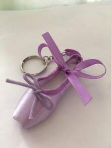 1个粉色缎面芭蕾舞鞋钥匙扣 - 优雅的芭蕾舞鞋配饰，带环扣，可用作包包挂饰、包链装饰、绳包吊坠、包包装饰、钥匙扣、包链配件、包包饰品，芭蕾舞者及爱人的婚礼回礼，女士生日礼物，节日礼物，舞蹈鞋 - 彩色 - 查看 8