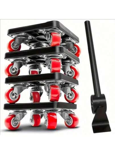 1 Set Of Heavy-Duty Metal Furniture Moving Tools, 360 ° Rotating Wheels, 880LB Labor-Saving Appliance Lift, With Easy To Safety Rollers, Suitable For Sofas, Refrigerators, Hard Floors - Large Furniture Sliders, Furniture Moving Sliders