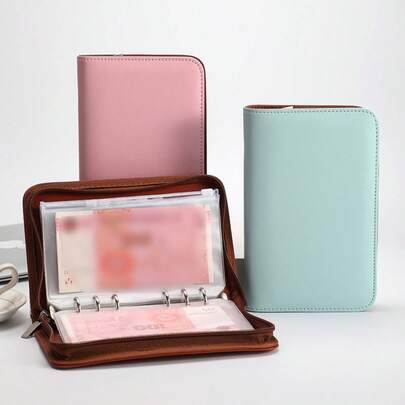 Zipper Bag Cash Storage Plan Book, Suitable For Daily Cash Storage Plans, Equipped With 10 Zipper Pockets And 12 Plan Sheets,Savings Plan,Biweekly Savings Plan,10000 Savings Plan,Savings Strategy