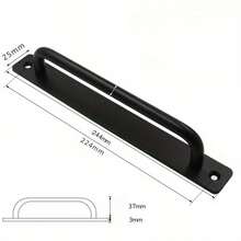 4pcs Black Aluminum Alloy Sliding Door Handles With Backplates, Maintenance-Free Hardware, Suitable For Barn Doors, Wardrobes, Hotels, Indoor Bathrooms And Entrances - Rust-Resistant Door Handles - Multicolor - View 11