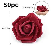 10/50/100pcs/Set Red Black Artificial Flower, Simple Pe Foam Decorative Flower For Home Decoration Foam Roses Artificial Flower Heads Fake Rose For DIY Wedding Bouquets Centerpieces Arrangements Party Baby Shower Home Decor Halloween, Christmas, New Year Home Decoration Simulation Flowers - Burgundy - View 15