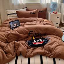 Dormitory Bedding - Playful Cat-milky Blue - View 8