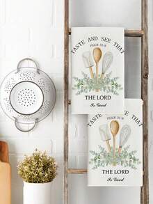 2Pcs Of Kitchen Tools Kitchen Towels New Home Gift Inspirational Absorbent Decorative Kitchen Towels Green Plants Kitchen Rags Decorative Hand Towels - Multicolor - View 4