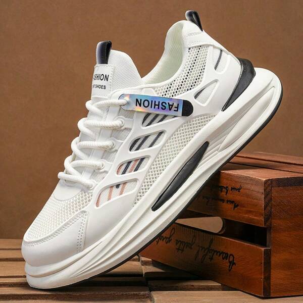 New Stylish Men's Sneakers, Versatile Casual Shoes, Men's Breathable Sports Chunky Sneakers, Comfortable Lightweight Athletic Footwear For Young Students