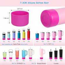 QY2Pack Silicone Boot For  40 30 20 OZ Cup Accessories Thick Bottom Boots For  20OZ 30OZ Tumbler IceFlow 16OZ Bottle Protector Sleeve Cover For  Cups Protective Bumper AntiSlip2216 - Hoa Cẩm Chướng Rắn - Xem 4