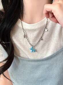 1pc Lovely Sweet Balloon Puppy Pendant Necklace, Fashion Jewelry Accessories For Women, Suitable For Daily Use, Music Festival, Party, Great Gift For Friends, Puppy Keep
