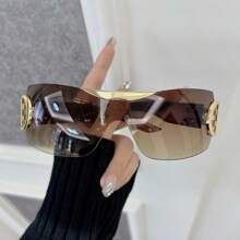 1 pieza Gafas de moda sin montura clásicas, estilo cuadrado retro casual para hombres y mujeres, con forma envolvente personalizada