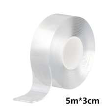 1 PC Super-Strong Double-Sided Adhesive Tape, High-Adhesion Double-Sided Tape That Leaves No Residue, Hole-Free Acrylic Transparent Tape, Waterproof Magic Tape, Washable And Reusable Waterproof Transparent Double-Sided Tape, Suitable For Kitchen, Bathroom, Home, Wedding Decorations, And Car Stickers.