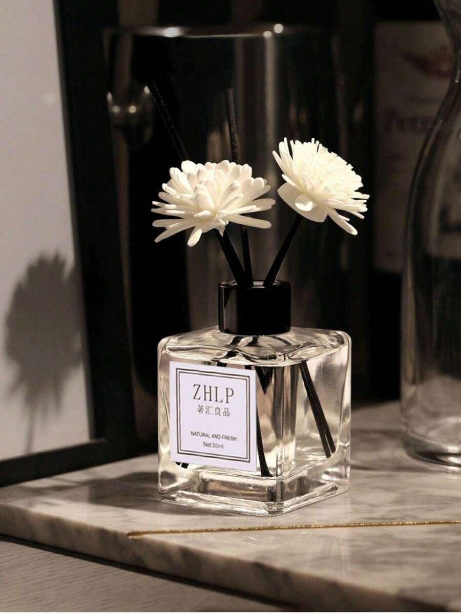 1 件 50ml 家居香薰香薰，持久清新效果，适用于厕所和浴室，无火香薰（装饰花/香薰棒数量随机）