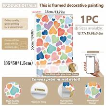 1 件异想天开的彩虹心形墙饰 - 带框和无框彩色爱心装饰 | 俏皮的水彩心形，采用柔和明亮的色调 | 现代育儿室、儿童房和波西米亚风卧室装饰 | 完美的情人节礼物和中性育儿室装饰 - 彩色 - 查看 12