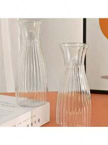 2/4/10 piezas Jarrones de plástico a rayas, jarrones de flores transparentes, manualidades de arreglos florales DIY, adecuados para diversos ramos y exhibición de decoración DIY, festivales y decoración del hogar, aplicables a la decoración de mesas, bodas, hogar, cenas, accesorios de decoración de jarrones, decoración de habitaciones, jarrones de vidrio