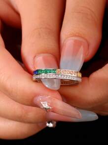 Eleganter Verlaufdiamant 925 Sterlingsilber Schmuck, modisch, wunderschön, anmutig, Geschenk für Partyveranstaltungen, alltägliches Tragen Damen Ring