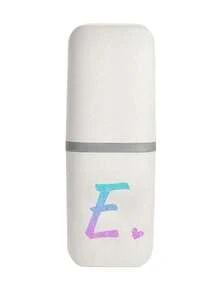 1pc Blue And Pink Gradient Glitter Heart Initials A-Z White Portable Toothbrush Case, Keep Your Toothbrush Clean And Safe On The Go!Travel Toothbrush Holder, Portable Toothbrush Cup Cover