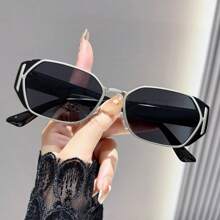 1 pièce Lunettes de mode Y2K carré polygone œil de chat, style de rue magazine