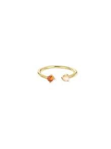 1 pieza Anillos de mujer con corazón delicado, anillo abierto de acero inoxidable diminuto con imitación de circonita, joyería de moda para damas, regalo de cumpleaños, regalos del Día de San Valentín