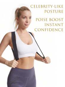 Corrector de postura ajustable para mujeres y hombres, soporte de postura invisible para adultos, cinta de soporte para la espalda y los hombros para mejorar la postura, soporte para la espalda y el pecho, cinta moldeadora del Body, unicolor de poliéster, accesorios de sujetador, sin batería requerida