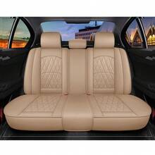 Cobear 5seats Car Seat Covers PU Leather Waterproof Car Seat Cushions Car Seat Protector Full Set Front Seats Rear Seat Covers Universal Fit Most Cars MH20 - 米色 - 查看 4