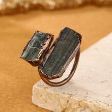 Adjustable Vintage Boho Chic Ring For Women - Thiên thạch đen - Xem 5