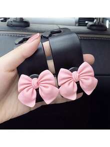 Ganchos para coche con forma de lazo, creativos y adorables colgadores para respaldo de asiento para almacenamiento interior del coche, gancho colgante multifuncional para decoración de coche - Unitalla - Ver 1