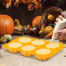 硅胶南瓜皂模，1 包，松饼和蛋糕棒模，巧克力炸弹模，感恩节蜡烛制作模 - 彩色 - 查看 4