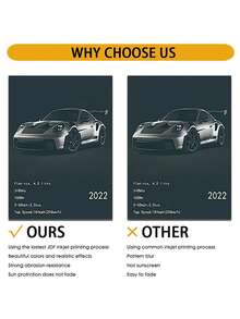 1/6 件装饰艺术风格超级跑车海报套装，高性能赛车墙面艺术，优质纸质印刷，适用于家居装饰、卧室、餐厅、工作室、客厅，无框 - 彩色 - 查看 5