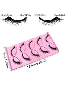 5 pares de pestañas postizas Cat Eye, pestañas largas con apariencia de ojos de gato, pestañas finas y atractivas con efecto alargador y grueso - Pestañas Ojos de Gato - Ver 4