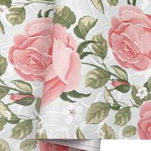 1 卷浅粉色个性化花卉图案壁纸 - 浴室客厅墙壁装饰橱柜咖啡桌遮盖贴纸可移除厨房壁纸宿舍办公室装饰室内 DIY 易剥离无残留易于安装防水墙贴尺寸 17.7 英寸/196.8/118.1/39.3 英寸