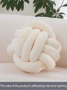 1 件手工纯色扭结球，装饰枕头，沙发茶几装饰，卧室床头装饰枕头，3 种尺寸可选，乳白色 - 乳白 - 查看 2