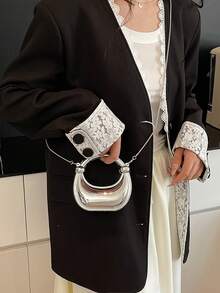 Exquisite And Fashionable Mini Handbag, Women's New Fashionable Multifunctional Acrylic Dining Bag, High-End And Fashionable Crossbody Bag - Silver - View 4