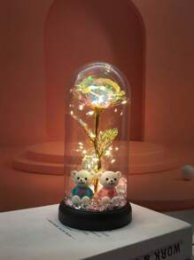 圣诞节情人节礼物钻石熊玫瑰塑封送老婆送妈妈母亲节毕业季礼物永生花礼物生日周年礼物家居装饰摆件