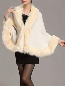 Elegante Cardigã Curto de Malha Jacquard de Acrílico Feminino, Xale de Pele Sintética com Fecho de Gancho e Olho, Cor Sólida Sem Mangas, Ideal para Festas e Eventos, Perfeito para o Outono/Inverno