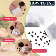 QY 100 Pcs Disposable Tea Bags For Loose Leaf Tea Tea Filter Bags Empty Loose Tea Sachet Bags Spice Bags For Cooking 2.75x4 Inch 2216 - 白色 - 查看 3