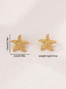 1 Set Elegant Minimalist Geometric Starfish Design Women Earrings And Necklace Set