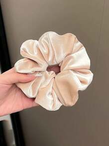 1 Peça/4 Peças Scrunchie de Veludo Sólido e Simples para Mulheres, 4.52 Polegadas/11.5cm, Cores Preto/Branco/Café/Champanhe, Elástico de Cabelo Pregueado Adequado para Uso Diário de Mulheres/Meninas, Trabalho, Escola, Festa, Férias, Presente, Banho, Lavagem do Rosto, Scrunchies, Elásticos de Cabelo