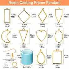 321/361/381Pcs Hollow Frame Resin Craft Bezels, Resin Open Frame, Resin Pendant Casting Mold, Geometric Hollow Molds For Pendants, Earring And Necklace Making Supplies, DIY Crafts - Hollow Frame - View 11