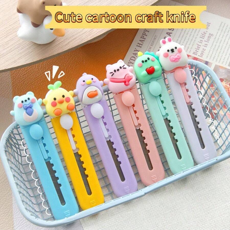 1PCS  Utility Knife, Cute Cartoon Bear Paper Cutter, Office Handcraft Box Opening Knife, Package Knife - ngẫu nhiên - Xem 1