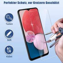 Set de 3 protectores de pantalla de vidrio templado ultra delgados y de alta definición anti-luz azul, compatibles con Galaxy A01/A02/A03/A03 Core/A04/A05/A7 (2018)/A11/A12/A13, versión global