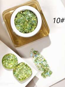 12ml 2026全新情人節禮物，適合春夏，包含星空與雲朵圖案設計，散佈水鑽彩色閃亮星星與大顆亮片亮色指甲油，細緻亮片凝膠指甲油 - 彩色 - 查看 18