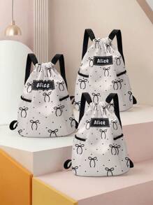 1 szt. Możliwość personalizacji nazwy, plecak sportowy ze ściągaczem i kieszeniami, idealny prezent na powrót do szkoły dla dzieci i nastolatków, można dostosować do swojego imienia lub imienia przyjaciela/rodzeństwa