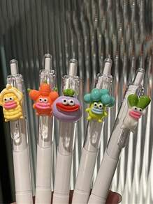 1/5/10pcs Random Vegetable-Shaped Pen, High-Quality Writing Pen With 0.5mm Tip, Black Ballpoint Pen For Students