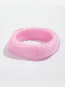 1pc Colorful Retro Exaggerated Square Resin Bracelet, Suitable For Daily, Party, Beach Wear