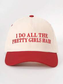 1顶女士“我为所有漂亮女孩做头发”卡车司机帽，个性化刺绣字母棒球帽，适合春季、秋季、旅行、海滩的街头休闲帽 - 彩色 - 查看 3