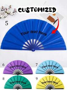 1pc Customizable Folding Fan,Custom Folding Fan, Large Folding Hand Fan Men/Women Rave Fan, Chinese Kung Fu Tai Chi Hand Fan Black Vintage Foldable Hand Fans,High-Quality Fabric Folding Fan, Carnival Fan, Party Fan, For Cooling, Party Decoration, For Dancing, Festival, Gift, Home Decorations