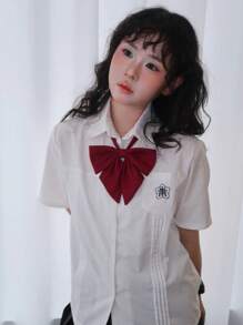 1 pieza Uniforme escolar japonés de verano clásico y básico con moño. Adecuado para cosplay, anime, manga y fotografía
