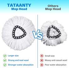 Mop Replacement Heads For O Cedar Mop Replace Head Easy Wring Spin Mop Heads Replacements Easy To Clean ,Install And Replaceable Mop Head Machine Washable (9 Pack),7658847